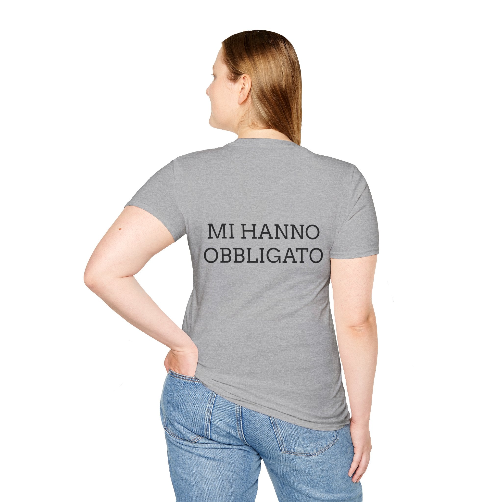 T-shirt italiana - NON VOLEVO VENIRE, MI HANNO OBBLIGATO - T-shirt ironica