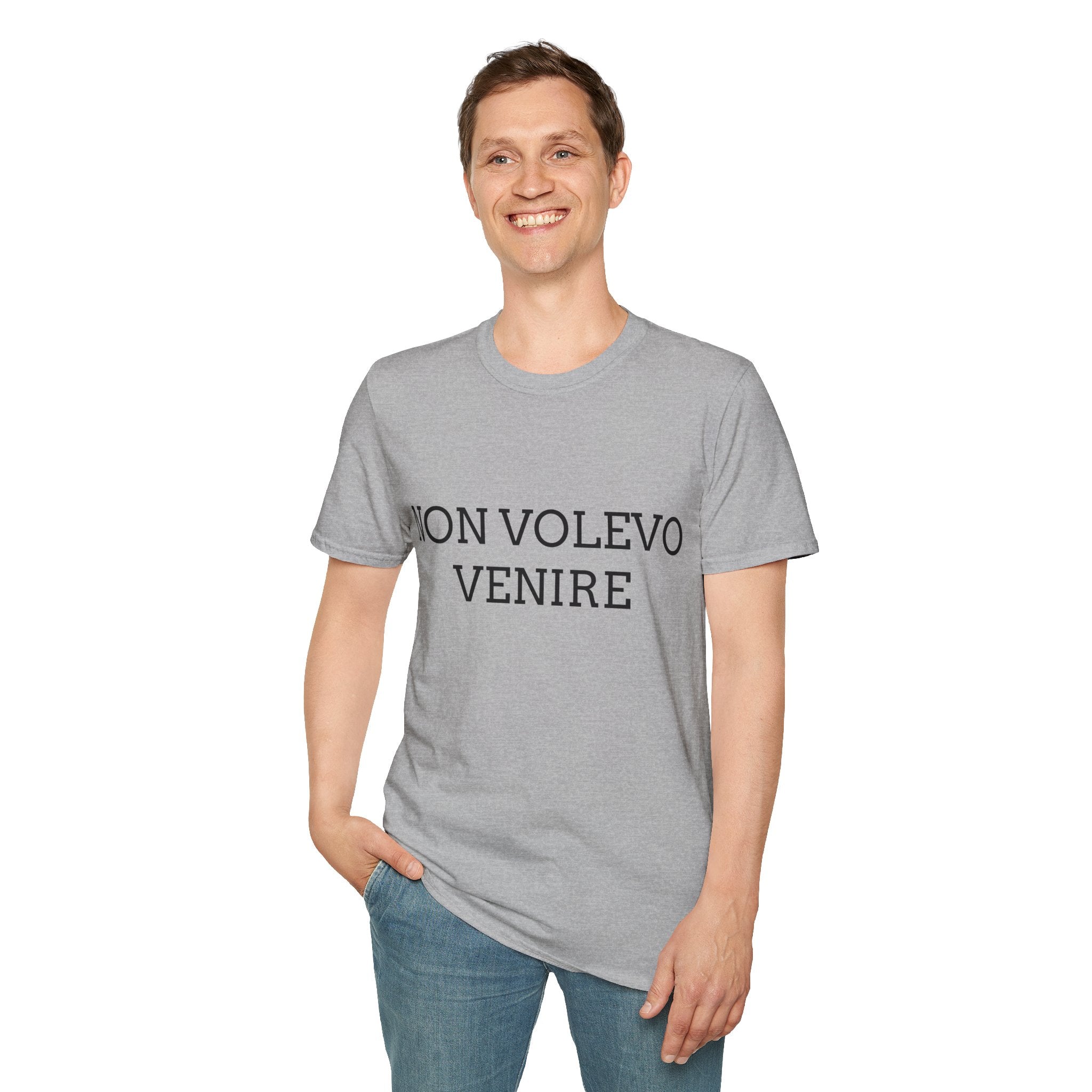 T-shirt italiana - NON VOLEVO VENIRE, MI HANNO OBBLIGATO - T-shirt ironica