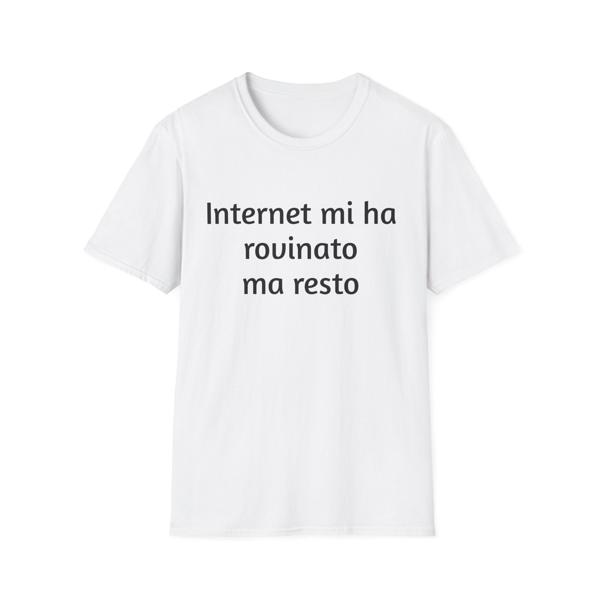 T-Shirt – "Internet mi ha rovinato ma resto" italiana sarcastica ironica gen z regalo nerd