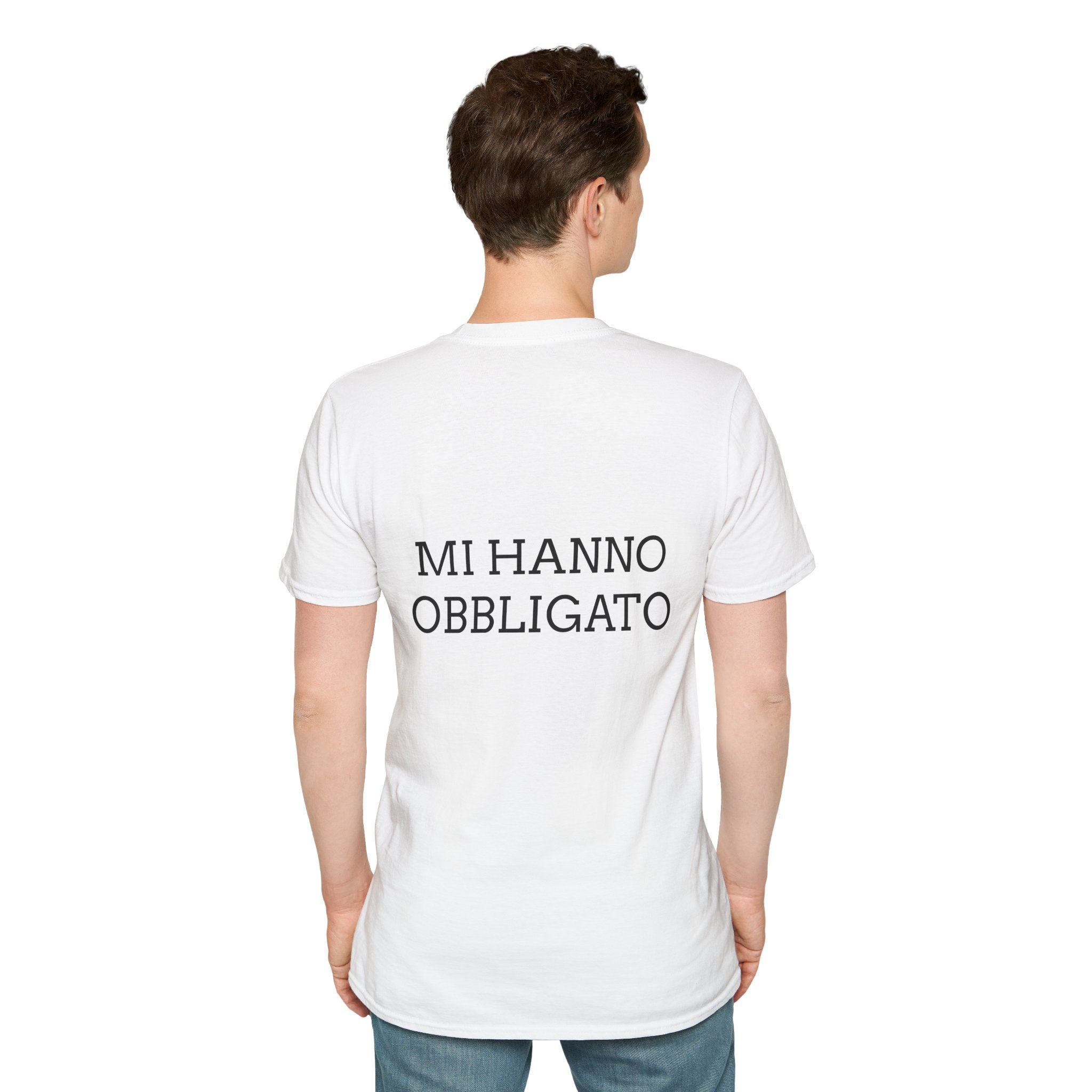 T-shirt italiana - NON VOLEVO VENIRE, MI HANNO OBBLIGATO - T-shirt ironica