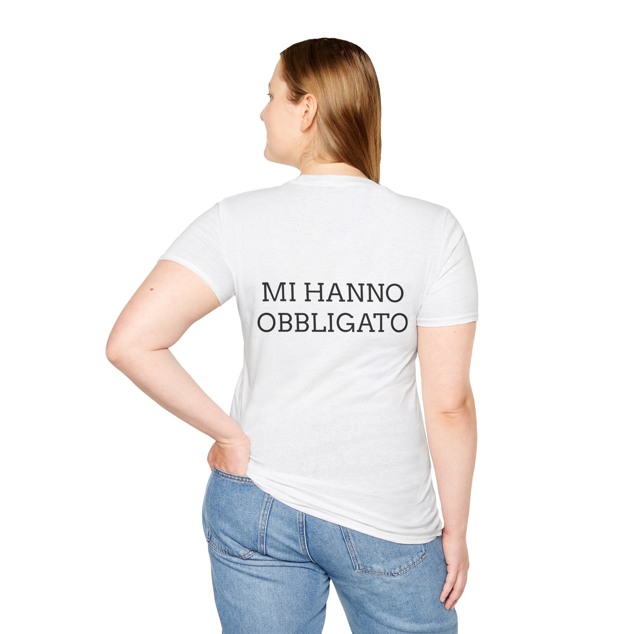 T-shirt italiana - NON VOLEVO VENIRE, MI HANNO OBBLIGATO - T-shirt ironica