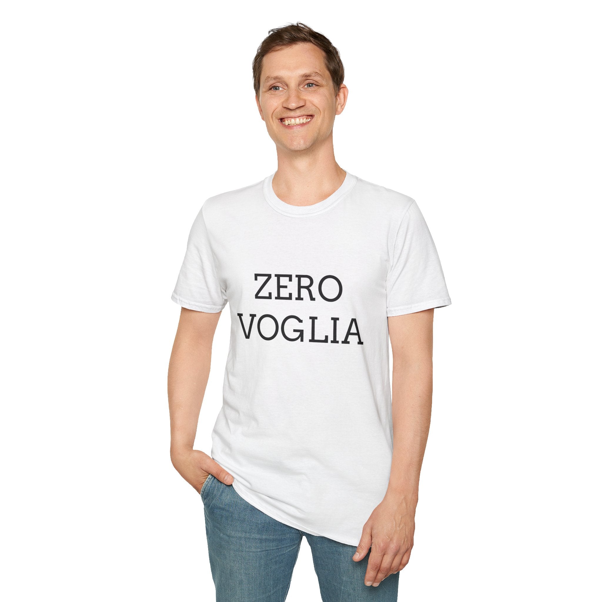 Zero Voglia T-Shirt italiana — ''zero voglia'' T-shirt umoristica