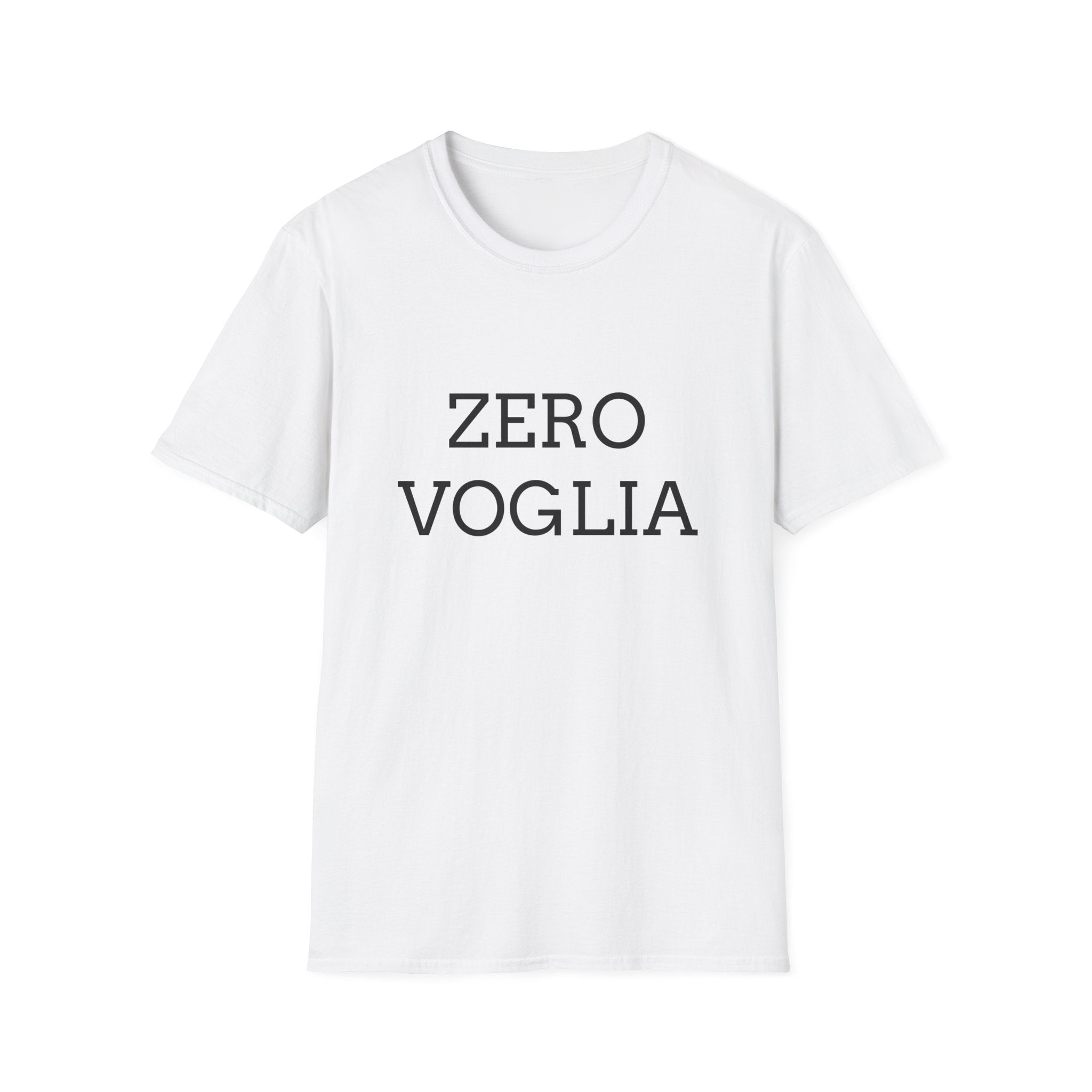 Zero Voglia T-Shirt italiana — ''zero voglia'' T-shirt umoristica