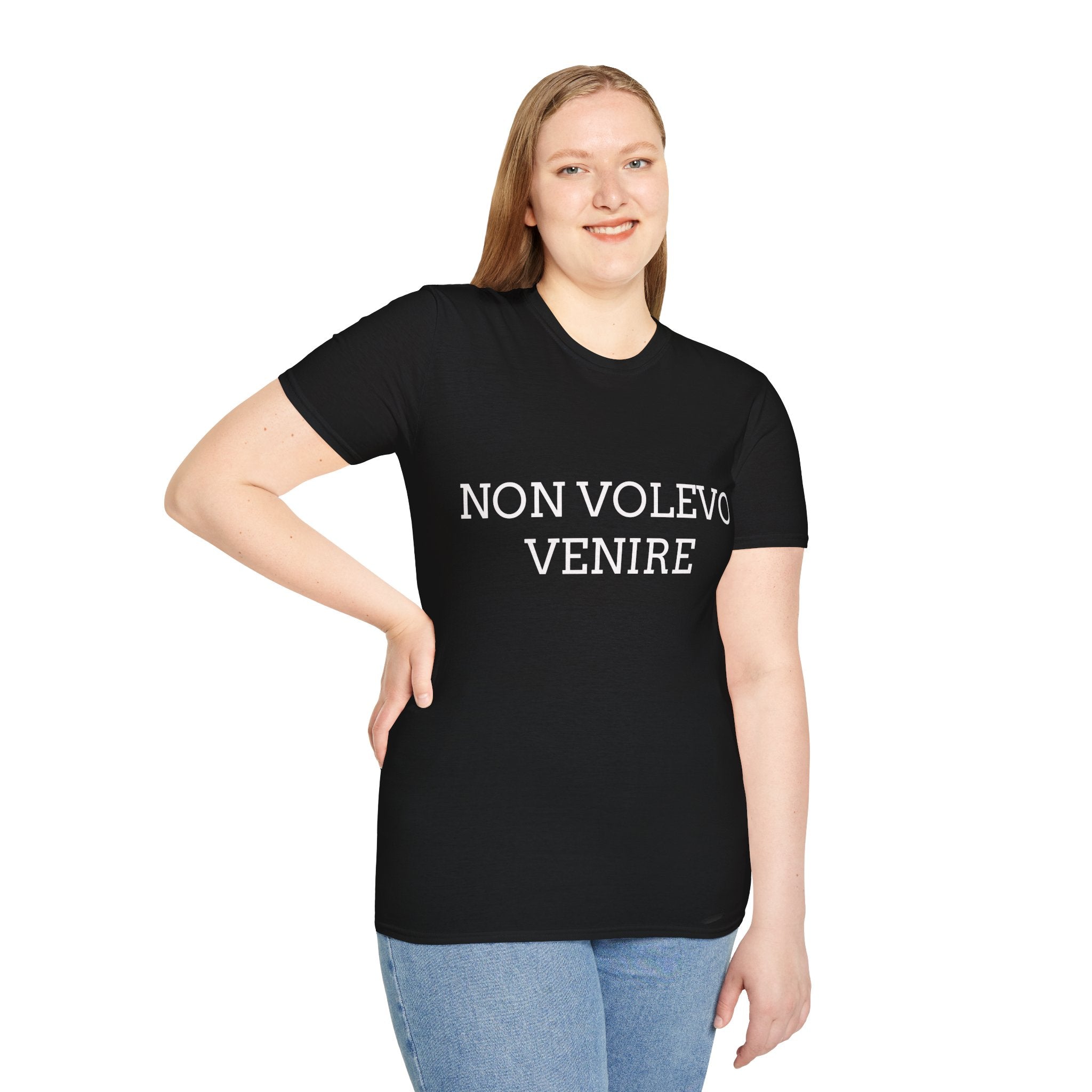 T-shirt italiana - NON VOLEVO VENIRE, MI HANNO OBBLIGATO - T-shirt ironica