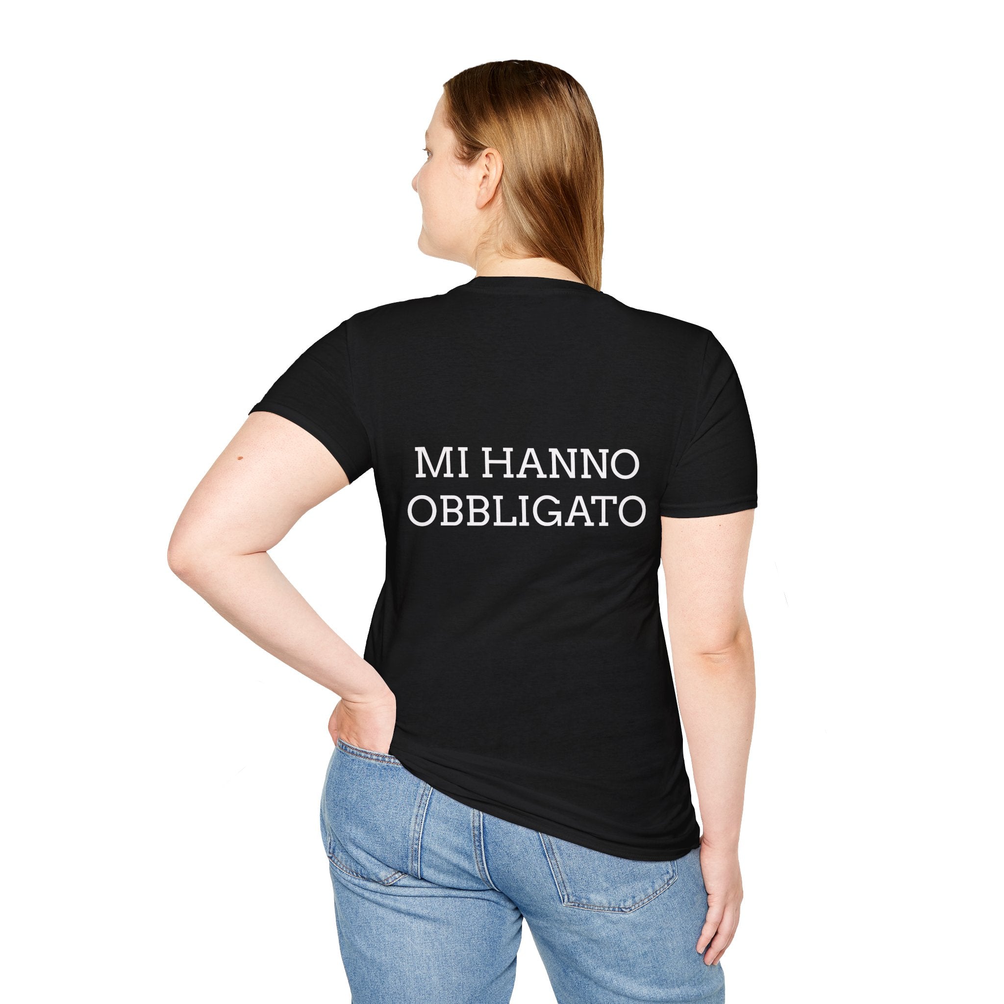 T-shirt italiana - NON VOLEVO VENIRE, MI HANNO OBBLIGATO - T-shirt ironica