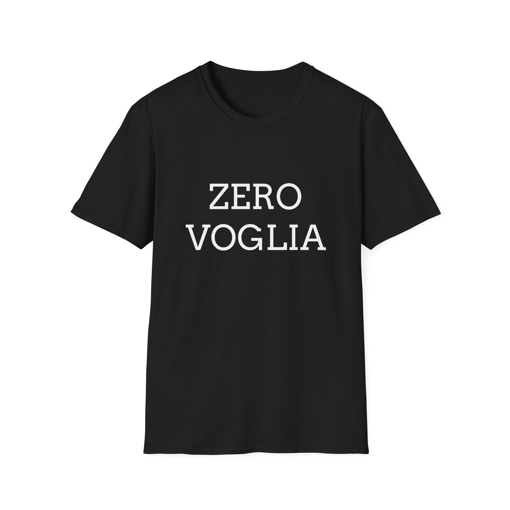 Zero Voglia T-Shirt italiana — ''zero voglia'' T-shirt umoristica