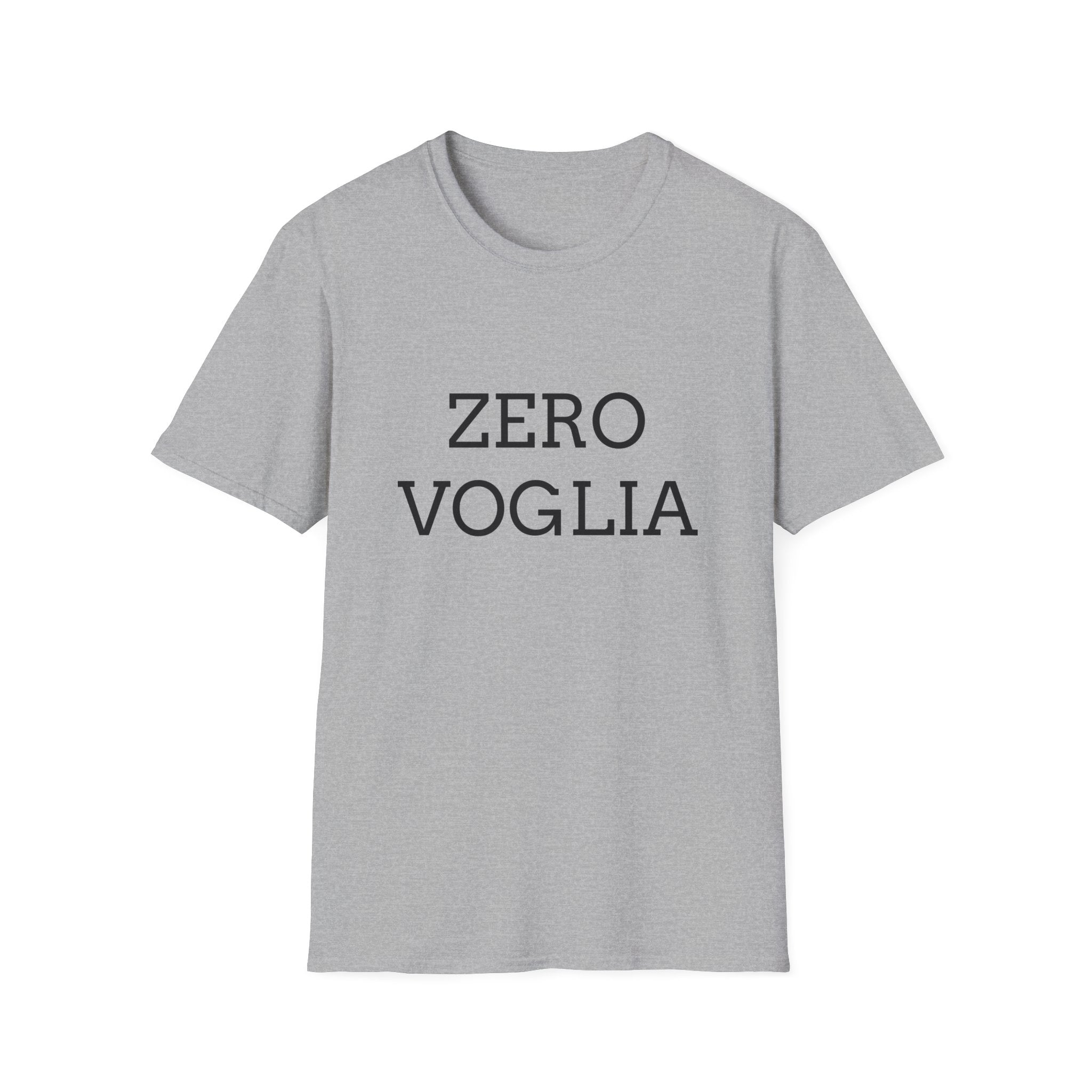 Zero Voglia T-Shirt italiana — ''zero voglia'' T-shirt umoristica