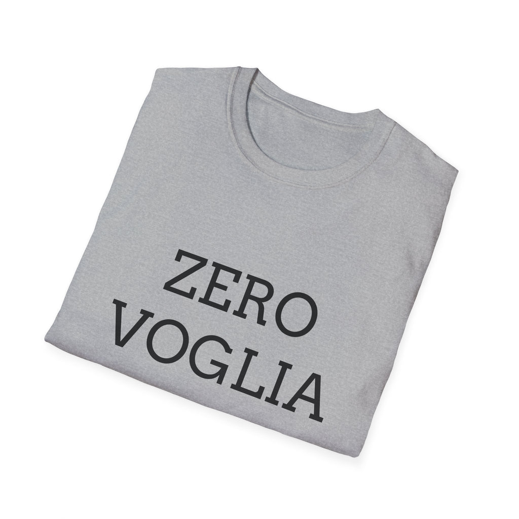 Zero Voglia T-Shirt italiana — ''zero voglia'' T-shirt umoristica