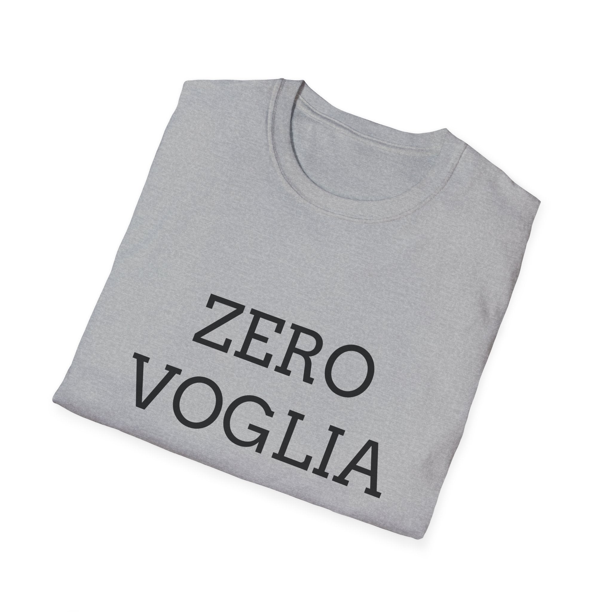 Zero Voglia T-Shirt italiana — ''zero voglia'' T-shirt umoristica