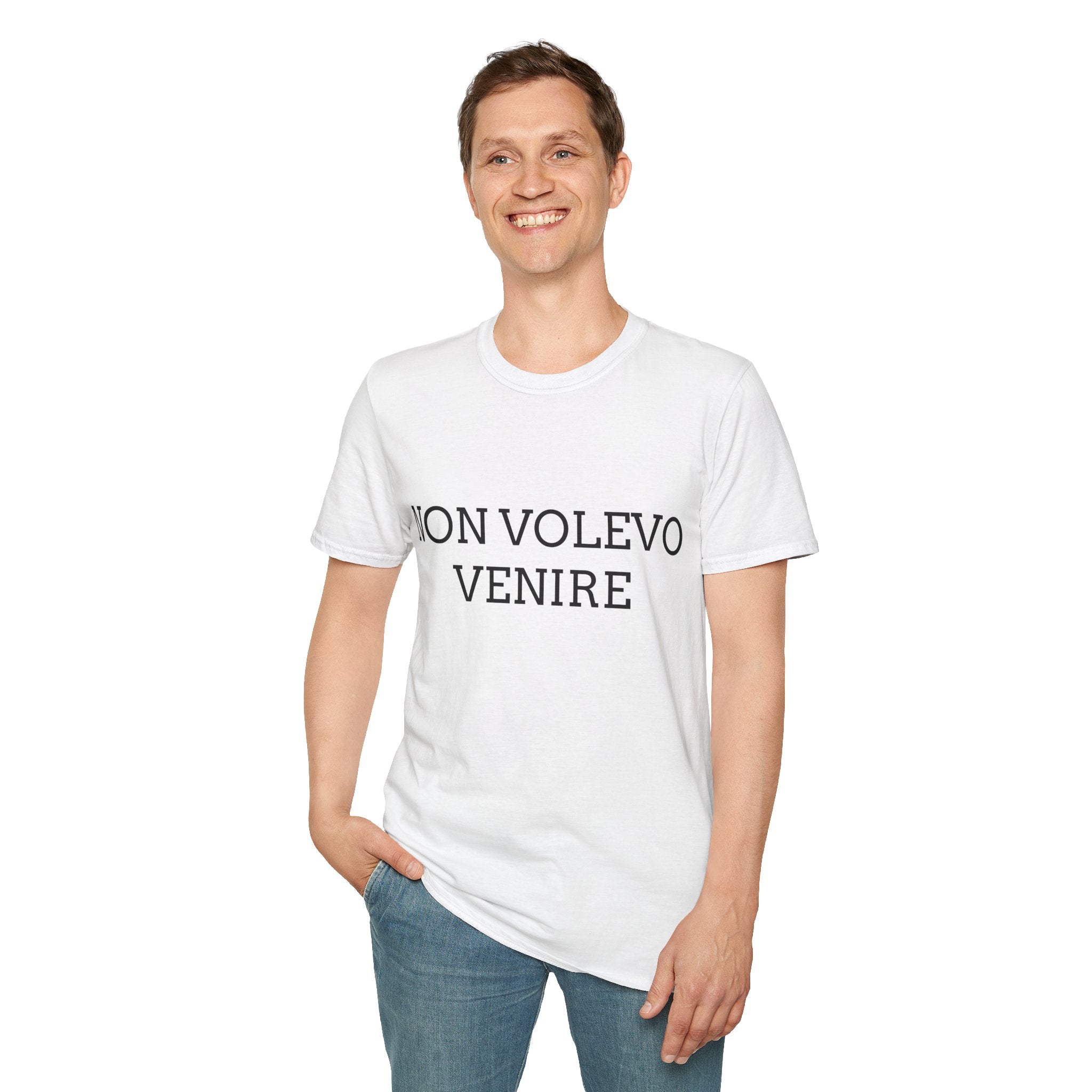 T-shirt italiana - NON VOLEVO VENIRE, MI HANNO OBBLIGATO - T-shirt ironica
