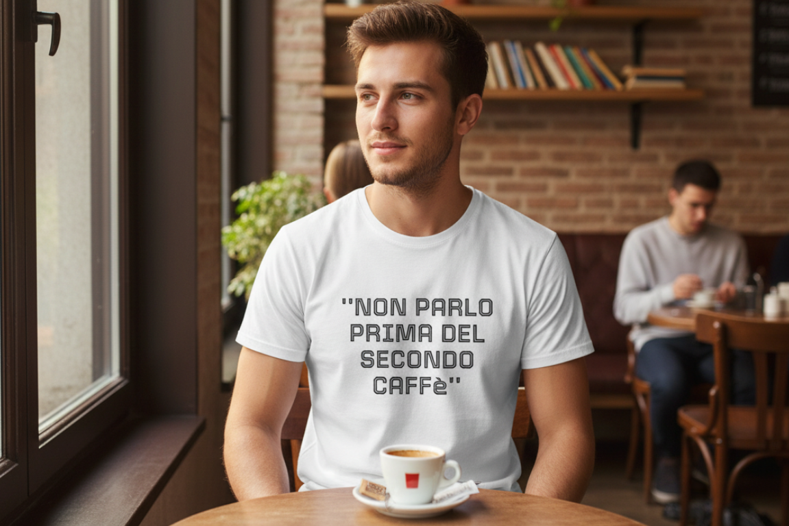 Mockup ragazzo seduto al caffè